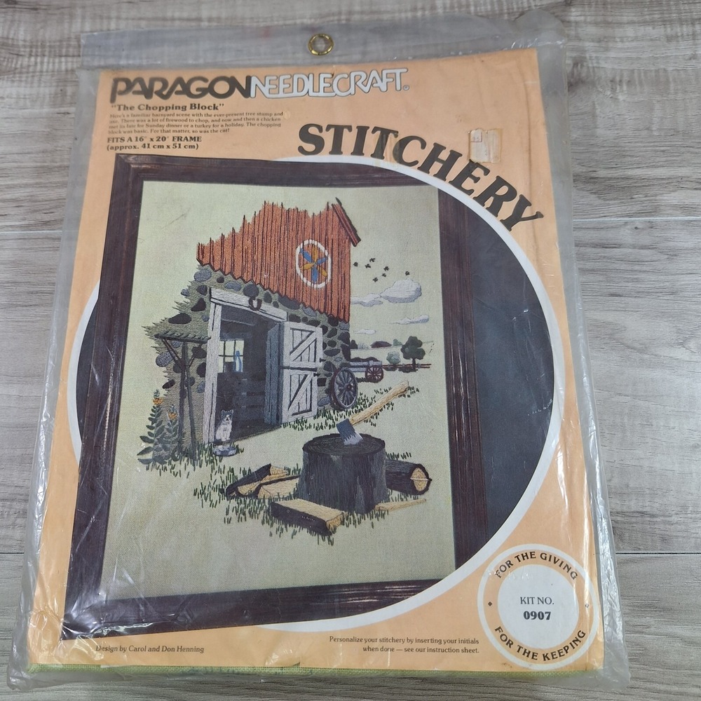 Paragon Needlecraft Stitchery "The Chopping Block" Kit Fits 16" x 20" Frame 0907